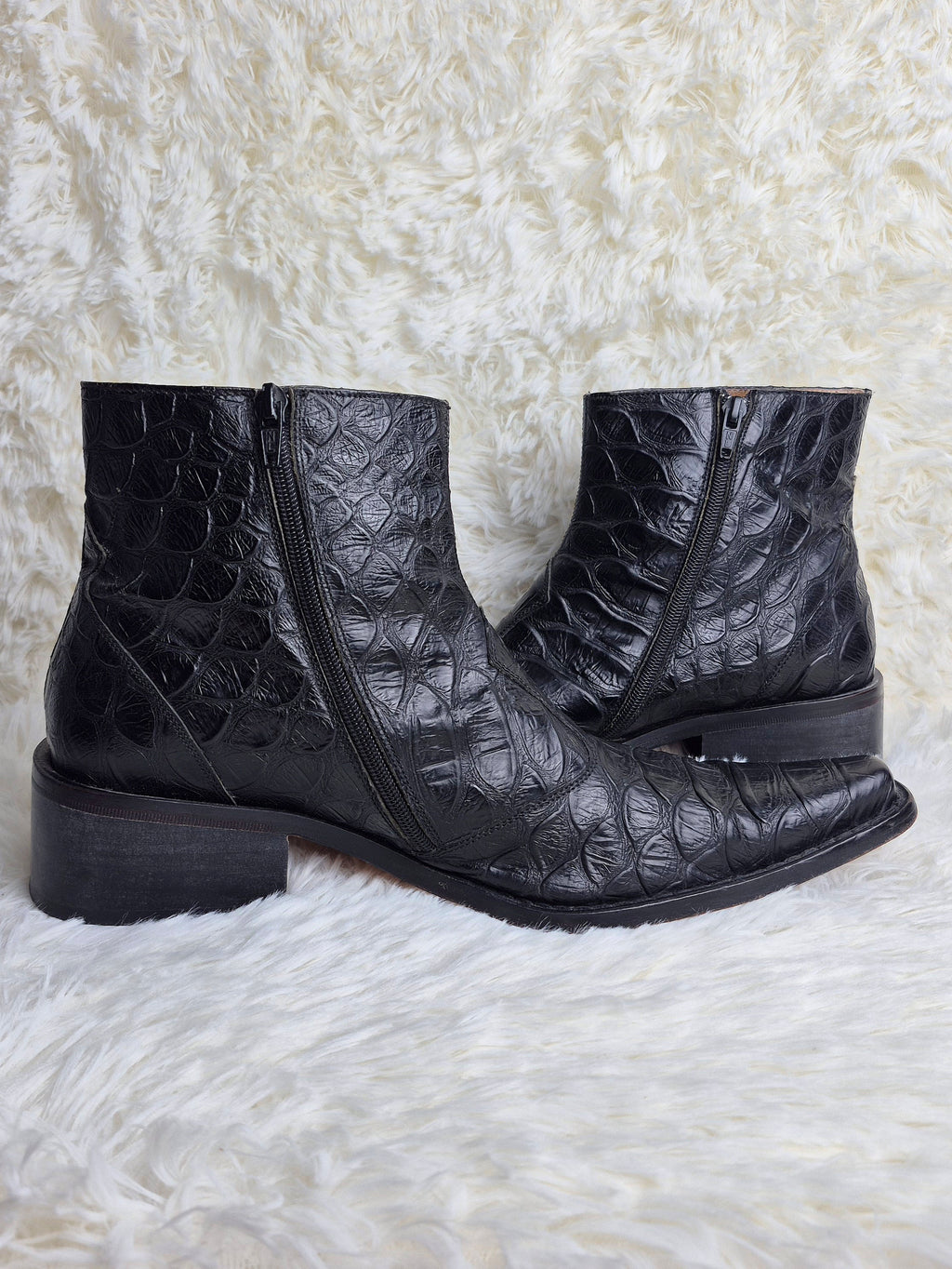 Italian Embossed Python Boots