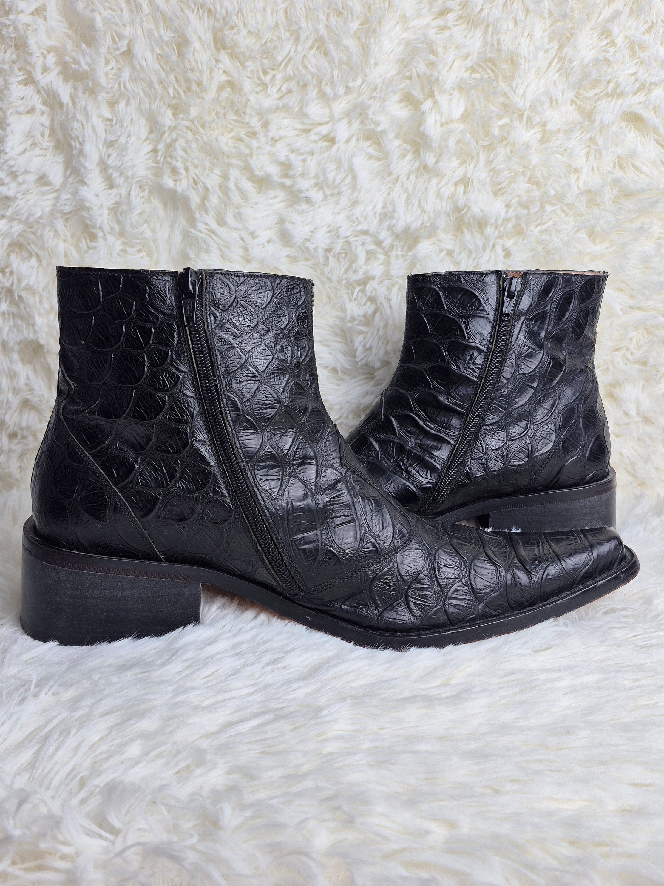 Italian Embossed Python Boots