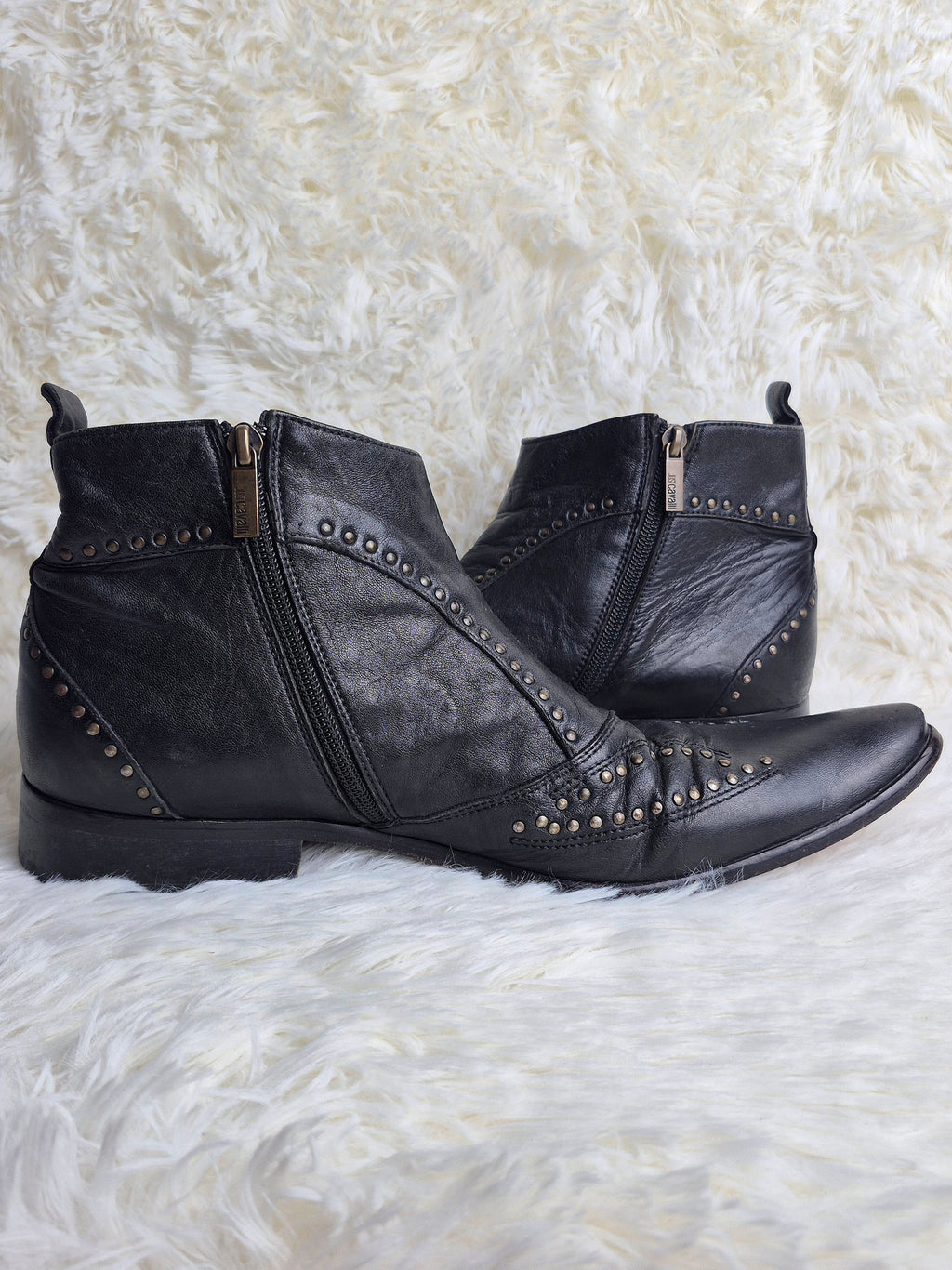 Roberto Cavalli Studded Leather Boots