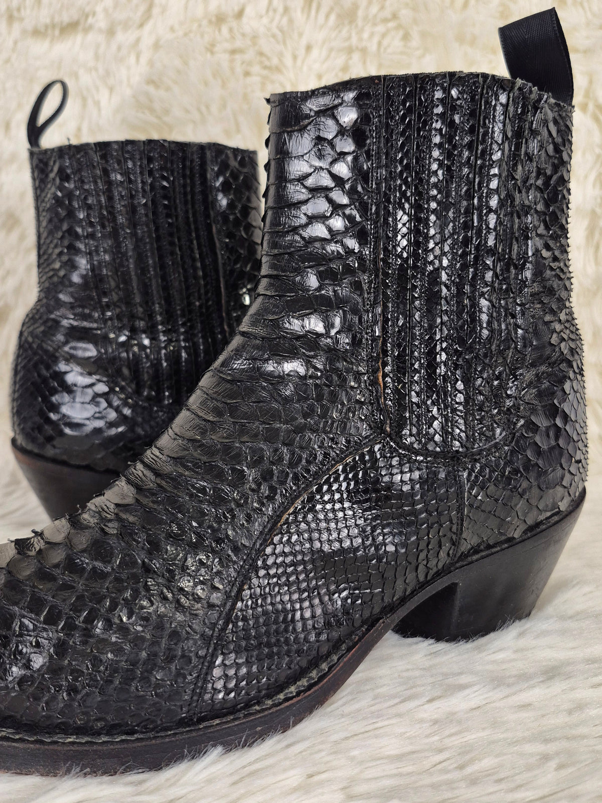 Italian Black Python Boots