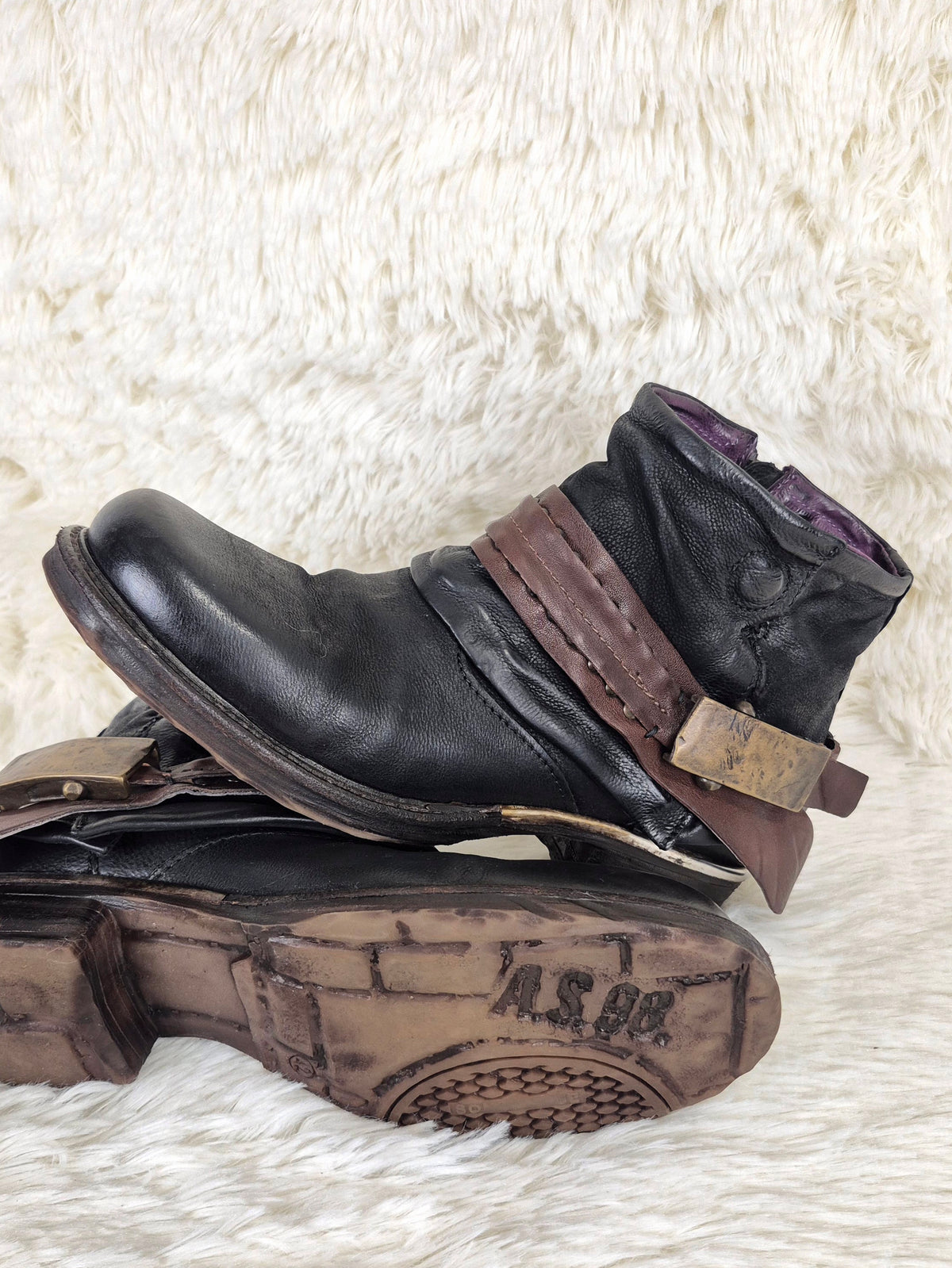 A.S.98 Buckled Cowboy Boots