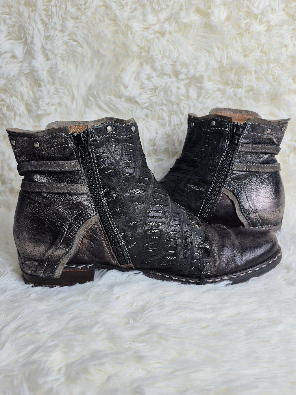 Italian Leather Patched Boots