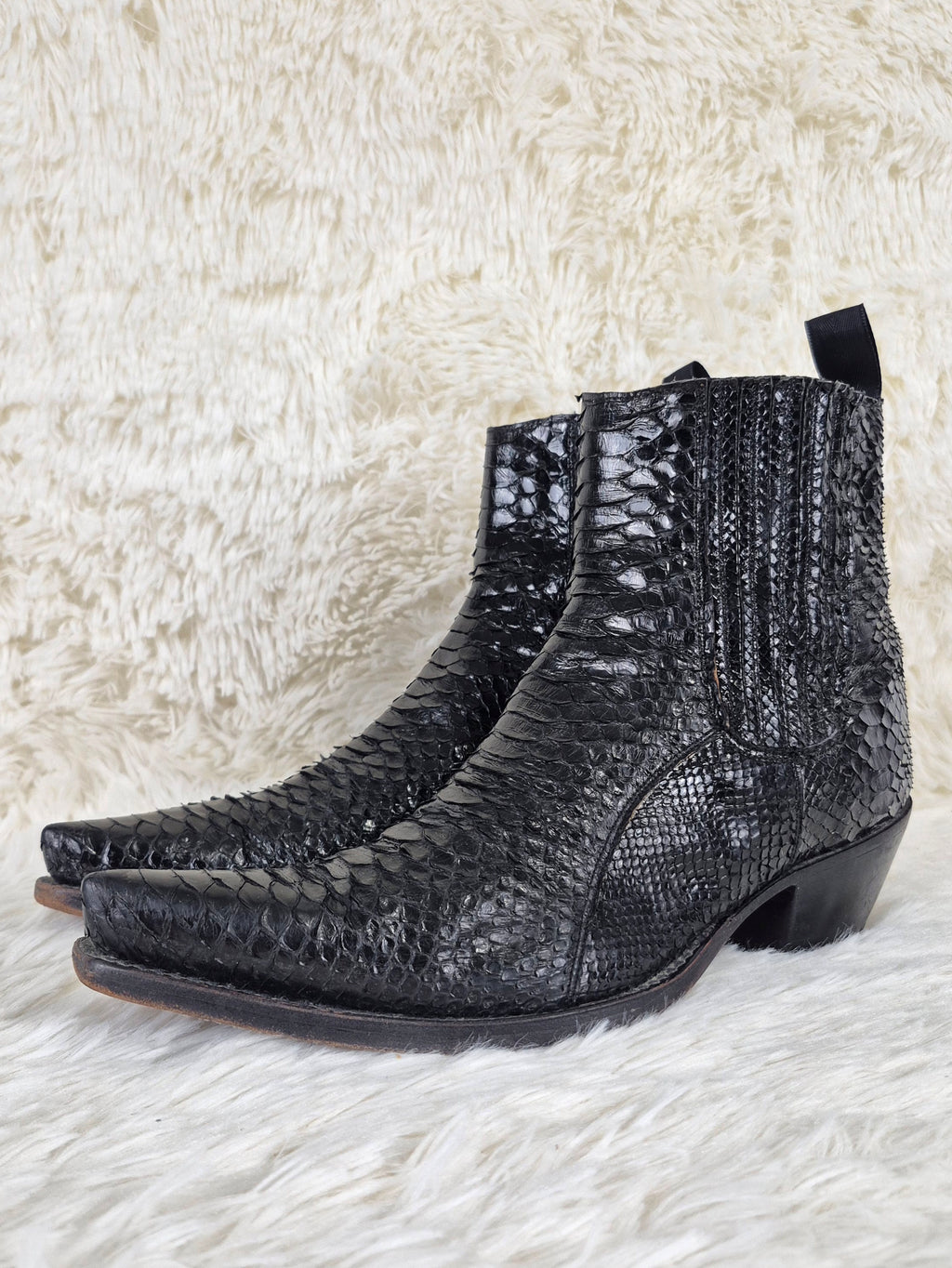 Italian Black Python Boots