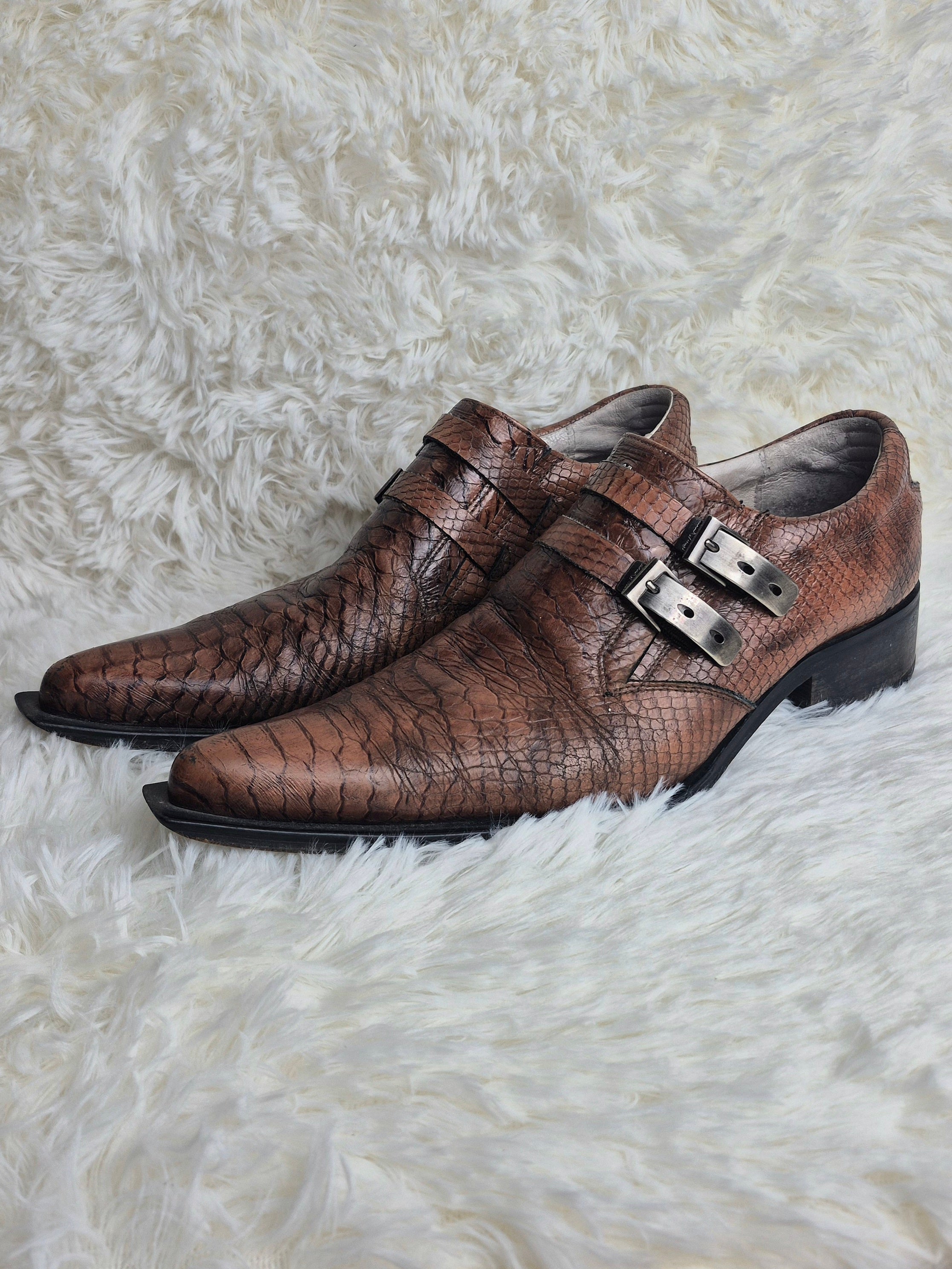New Rock Snakeskin Low Boots