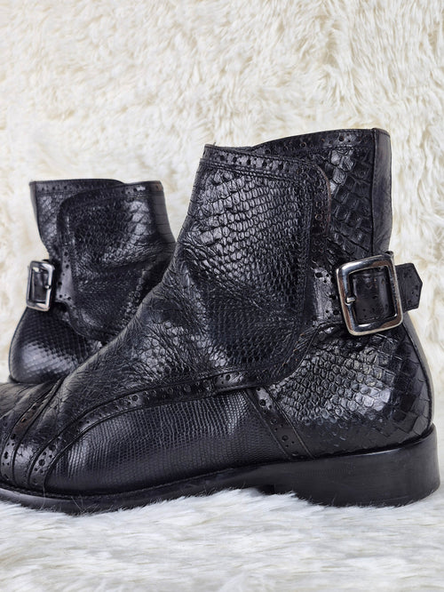 Italian Multi-Panel Python Boots