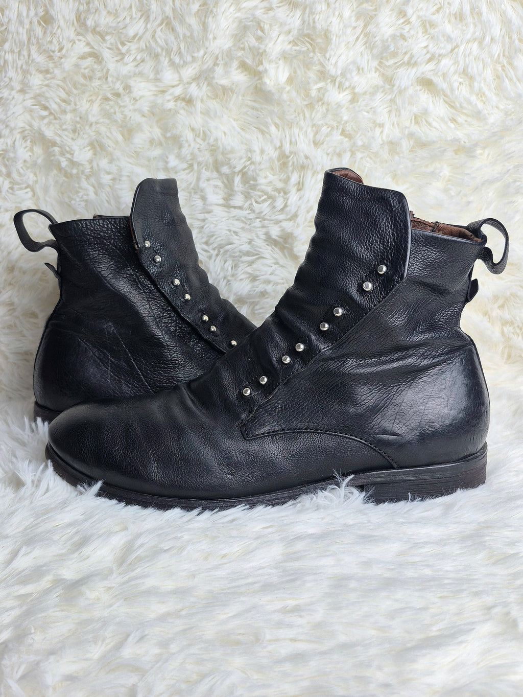 A.S 98 Leather Studded Flap Boots