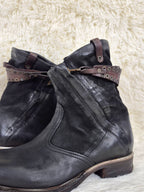 A.S.98 Slouched Double Zipper Leather Boots