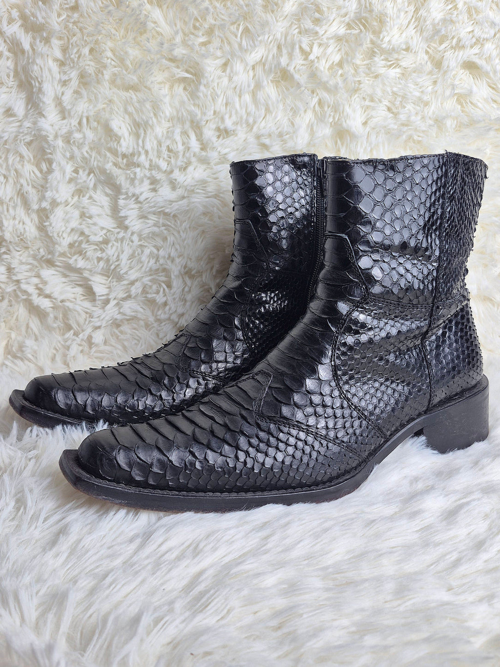 Italian Black Python Boots