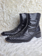 Italian Black Python Boots
