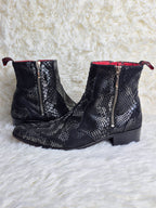Jeffery West Silver Snakeskin Boots