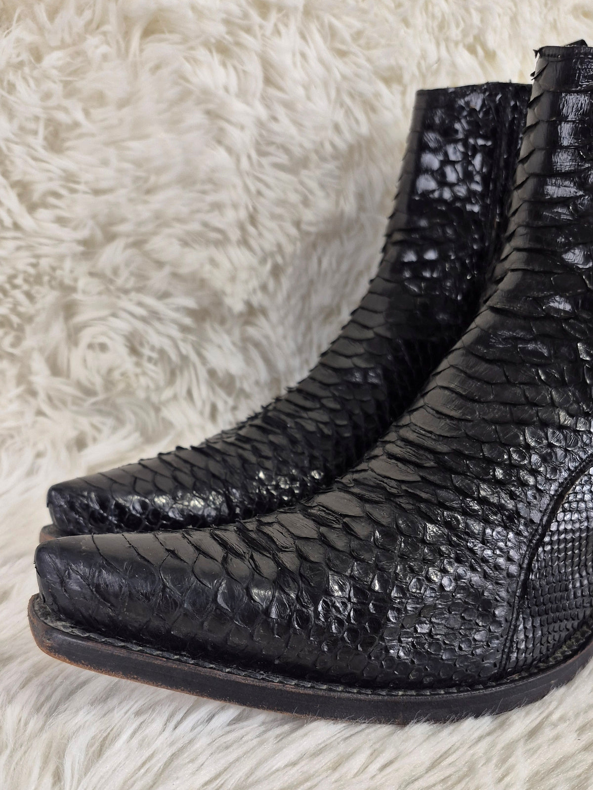 Italian Black Python Boots