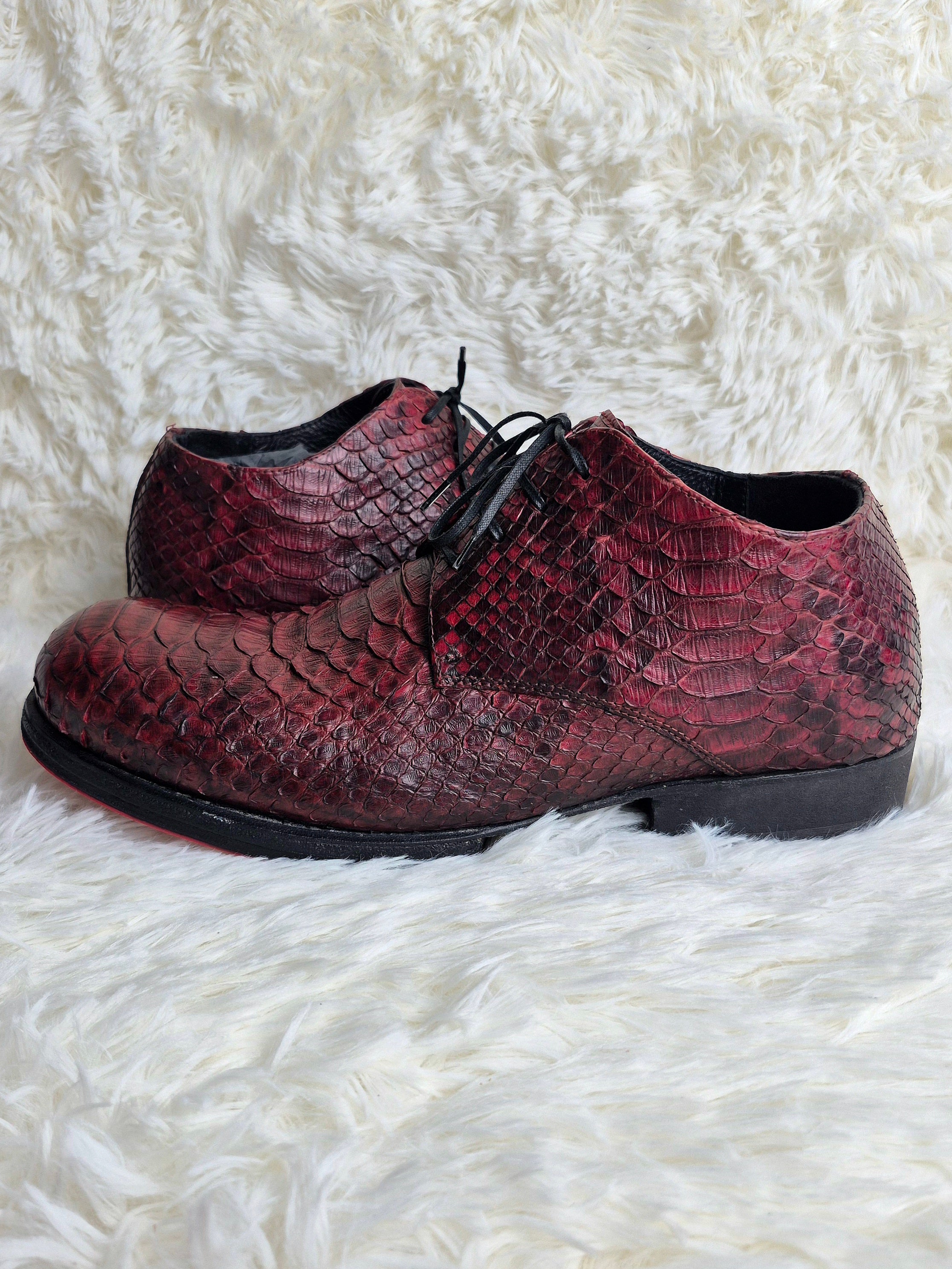 Lucaroni Deep Red Python Boots