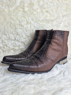 New Rock Steel Heel Python Boots