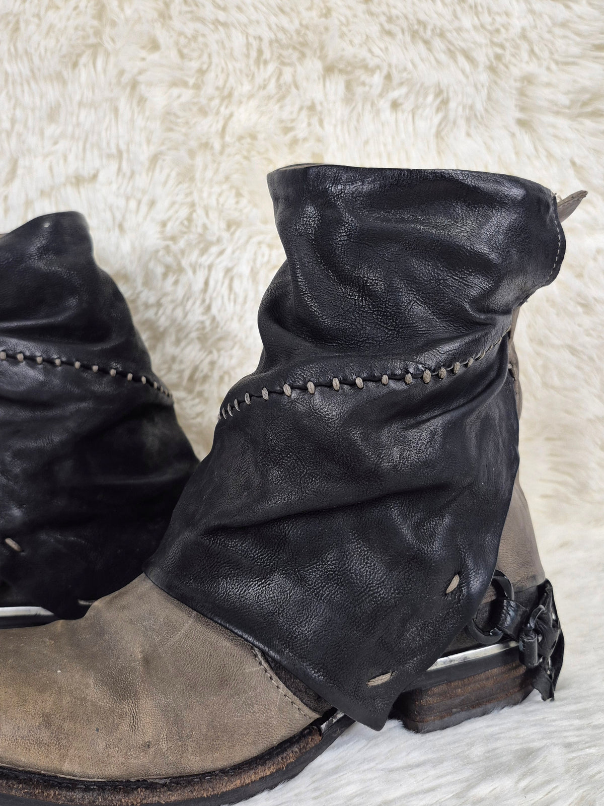 A.S.98 Hooded Leather Boots