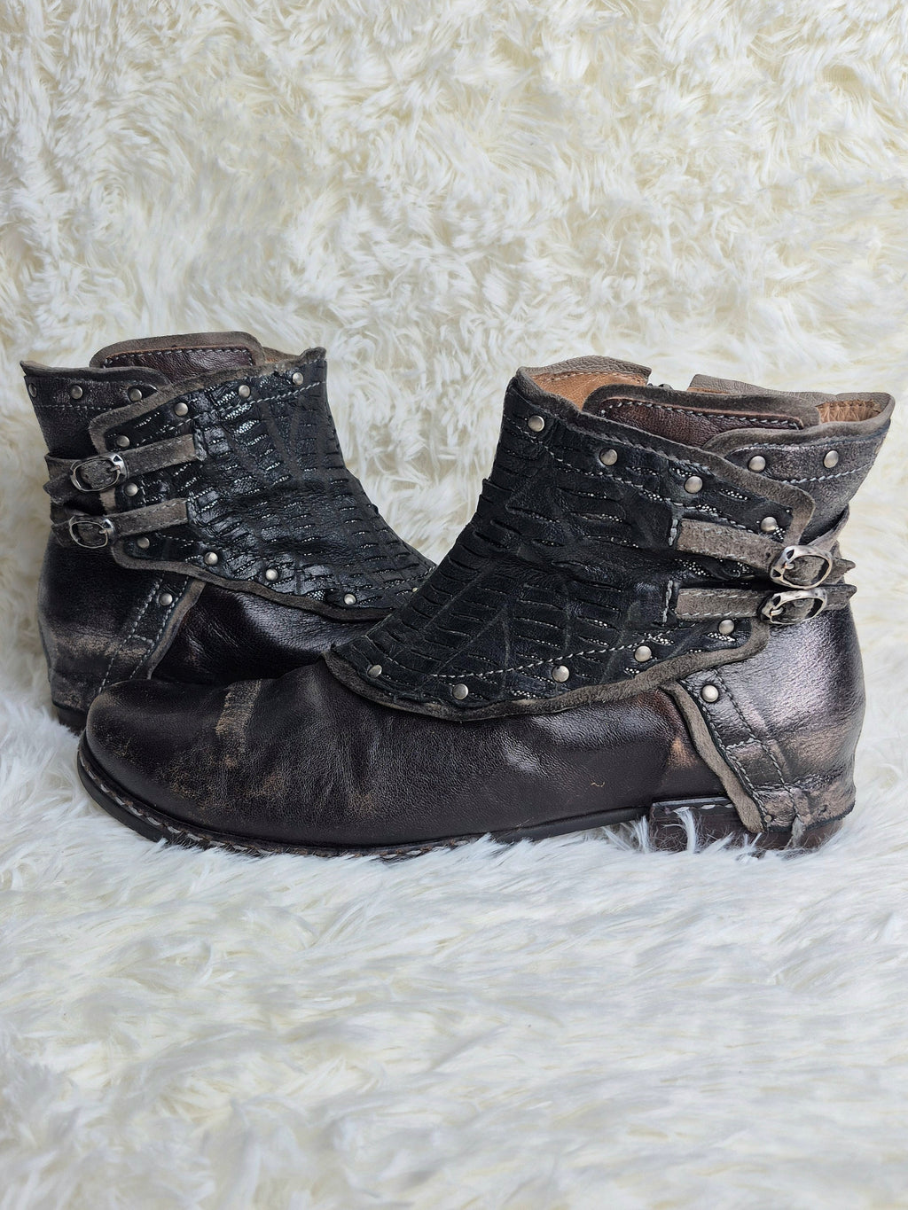 Italian Leather Patched Boots